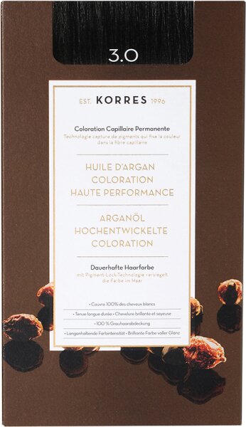Korres Argan&ouml;l Hochentwickelte Coloration 3er Set 3.0 Dunkelbraun