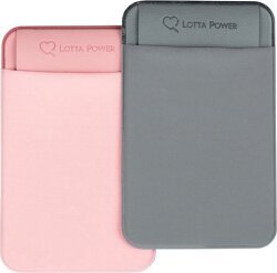 Lotta Power SoftCase Kartenhalter für Smartphones Grey + Rose Bundle (2er Set)