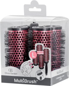 Olivia Garden MultiBrush 46/62 rot, 4er Set mit Griff