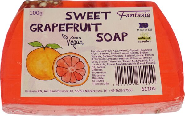 4014491611054 - Handgearbeitete Seifen 100% Vegan 100 g Grapefruit