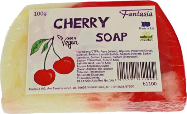 4014491611009 - Handgearbeitete Seifen 100% Vegan 100 g Cherry