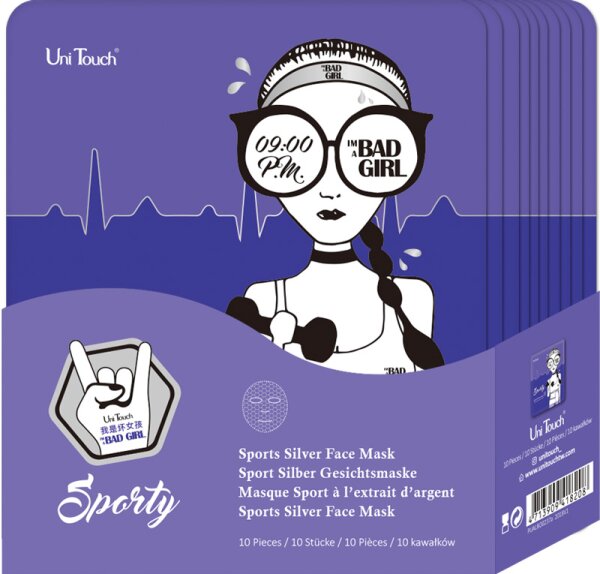 4713909410240 - UniTouch Bad Girl Sports Silver Face Mask 10 x 25 ml