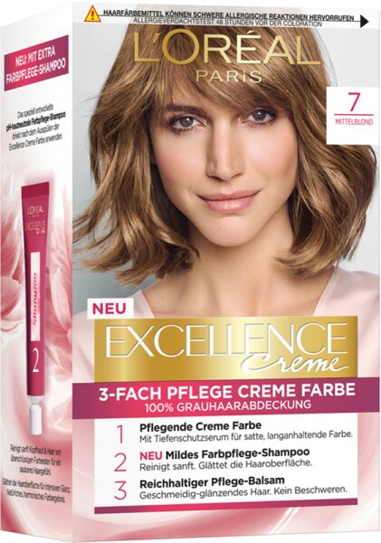 3600523714414 - LOré al Paris Excellence Creme 7 Mittelblond Coloration 1Stk