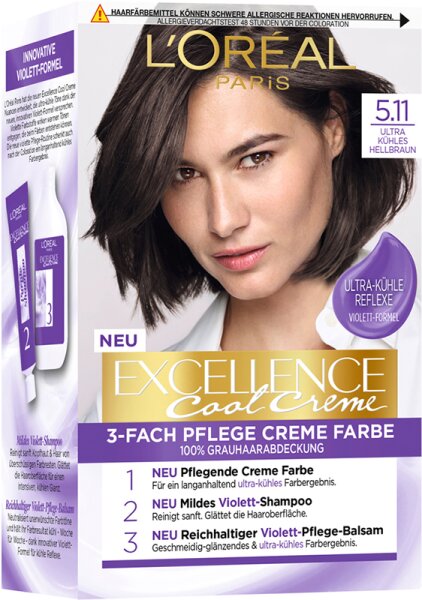 3600523941018 - L’Oréal Paris Collection Excellence Cool Creme Haarfarbe 511 Ultra kühles Hellbraun 1 Stk