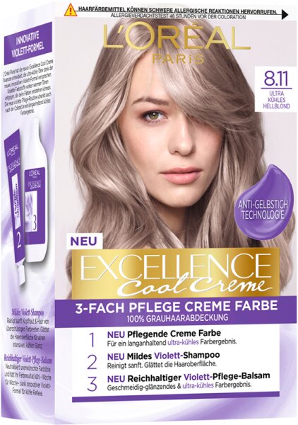 3600523941162 - LOré al Paris Excellence Cool Creme 811 Ultra kü hles Hellblond Coloration 1Stk