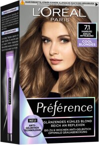 L'Oréal Paris Préférence Cool Blondes 7.1 Kühles Mittelblond (Hamburg) Coloration 1Stk