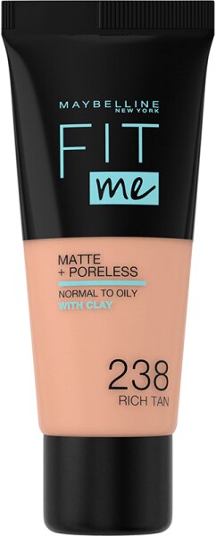 Maybelline New York Fit Me! Matte + Poreless Make-Up 238 Rich Tan Foundation (fl&uuml;ssig) 30ml