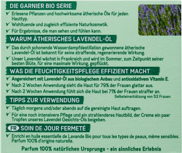 Bio Gesichtscreme 50 Lavendel Feuchtigkeitspflege Anti-Falten Garnier