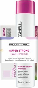 Aktion - Paul Mitchell Save on Duo Super Strong - Shampoo 300 ml + Haarlotion 6x12 ml