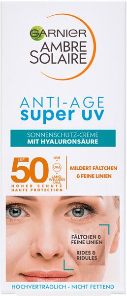 Sonnenschutz-Creme Anti-Age 50 LSF Ambre 50 Super Garnier UV Solaire