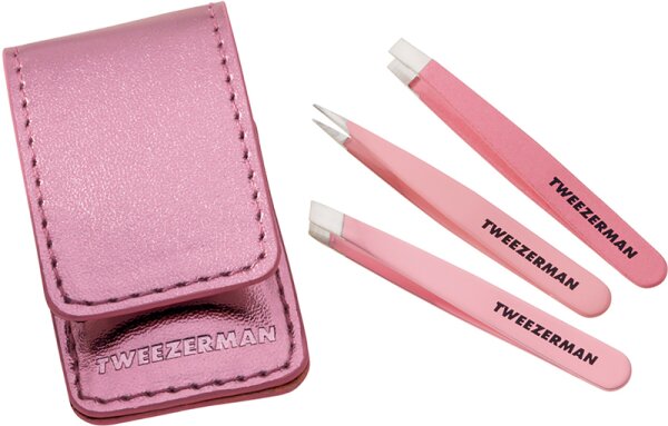 Tweezerman Micro Mini Tweezer Set - Micro Mini Pinzetten Set, Pink