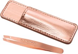 Tweezerman Mini Slant Tweezer & Case - Schräge Mini Pinzette mit Etui, Rose Gold