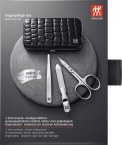 ZWILLING Beauty Rahmen-Etui, Rindleder, schwarz, 3-tlg.