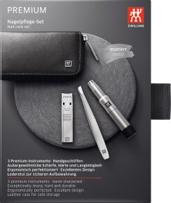 ZWILLING Beauty Reißverschluss-Etui, Rindleder, black, 3-tlg.