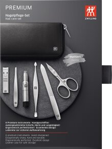 ZWILLING Beauty Reißverschluss-Etui, Rindleder, black, 6-tlg.