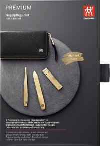 ZWILLING Beauty Reißverschluss-Etui, Rindleder, schwarz, 3-tlg.