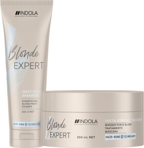 Ihr Geschenk - Indola Blonde Expert Insta Cool Shampoo 30 ml + Insta Strong Treatment 30 ml Haarpflegeset