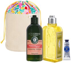 L'Occitane Geschenkset Bestseller Routine = Aromachologie Intensiv-Repair Shampoo 300 ml + Verbene Duschgel 250 ml + Shea Handcreme 10 ml 3 Artikel im Set