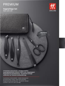 ZWILLING Beauty Nagelpflege Set Leder schwarz 5-teilig mit Nagelschere 1 Stk.