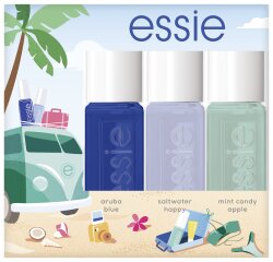 Essie Sommer-Nagellack-Set offshore only: Mini Trio Kit, 92 aruba blue, 374 saltwater happy, 99 mint candy apple Nagellack Set 15ml