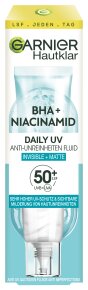 Garnier Hautklar BHA + Niacinamid Daily UV Anti-Unreinheiten Fluid Invisible + Matte LSF 50+ Gesichtsfluid 40ml