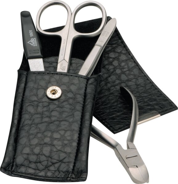 4031683098509 - Erbe Collection vierteiliges Manicure Set im Lederetui schwarz 130 x 50 cm