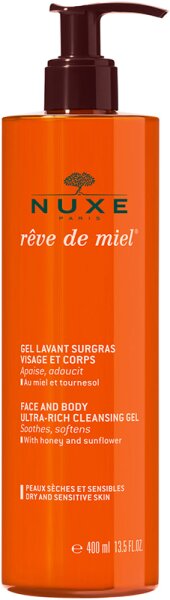 Nuxe R&ecirc;ve de Miel&reg; Reinigungsgel f&uuml;r trockene Haut Gesicht und K&ouml;rper 400 ml