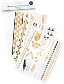 Wonderstripes Metallic Fashion-Tattoos - Colour-Set, 3 Bögen