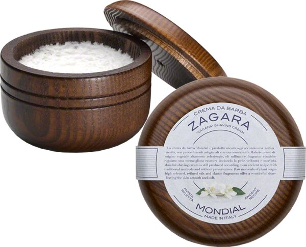 8021784055545 - Luxury Shaving Cream Wooden Bowl 140 ml Zagara