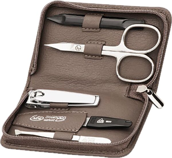 4031683090169 - Collection fü nfteiliges Manicure Set im Leder-Reiß verschluss-Etui rot