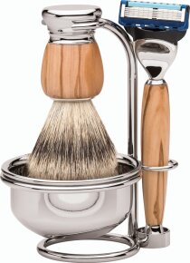 Erbe Shop Premium Shaving Rasiergarnitur mit MILANO Seifenscha Design
